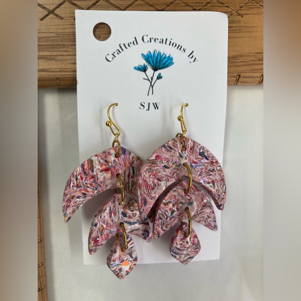 Multicolor Swirl Dangle Earrings